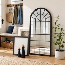 Friendly Black Iron Wall Mirror 90x45 cm for Your Home