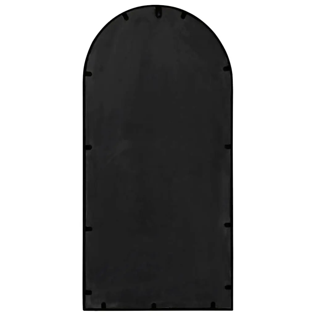 Black Iron Mirror Decorative Accent 90x45 cm Wall Mounted Home Decor