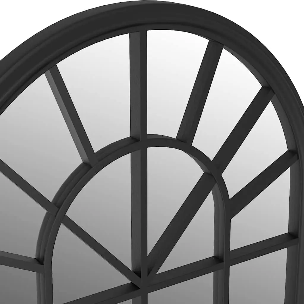 Black Iron Mirror Decorative Accent 90x45 cm Wall Mounted Home Decor