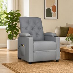 Friendly Grey Fabric Massage Chair with Lift Function