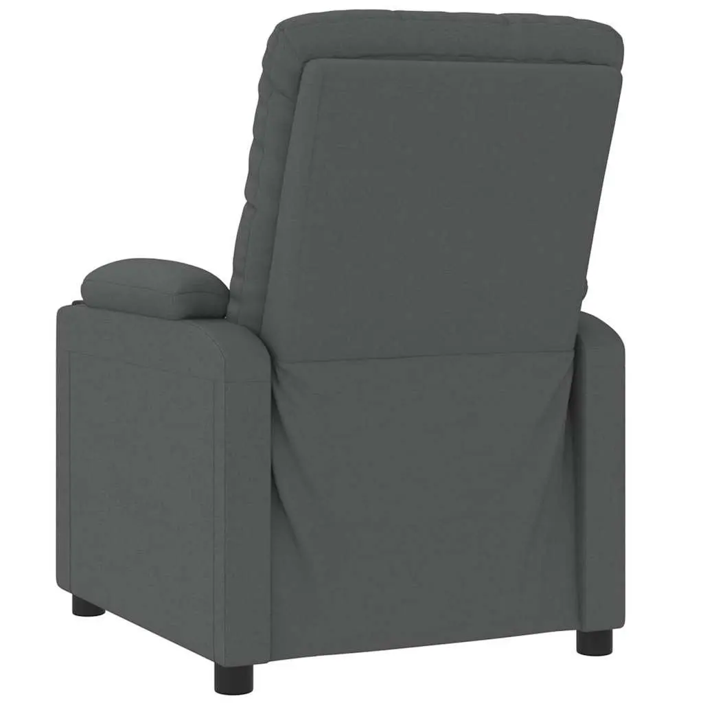 Electric Massage Chair Grey Fabric Stand Up Lift Function Vibration