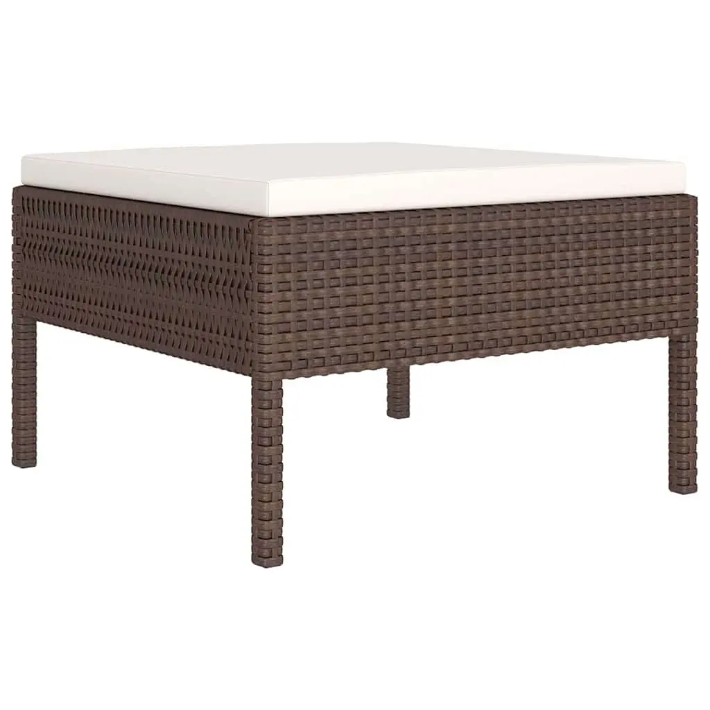 Garden Lounge Set 6 Piece Outdoor Furniture Brown Poly Rattan Patio Seating