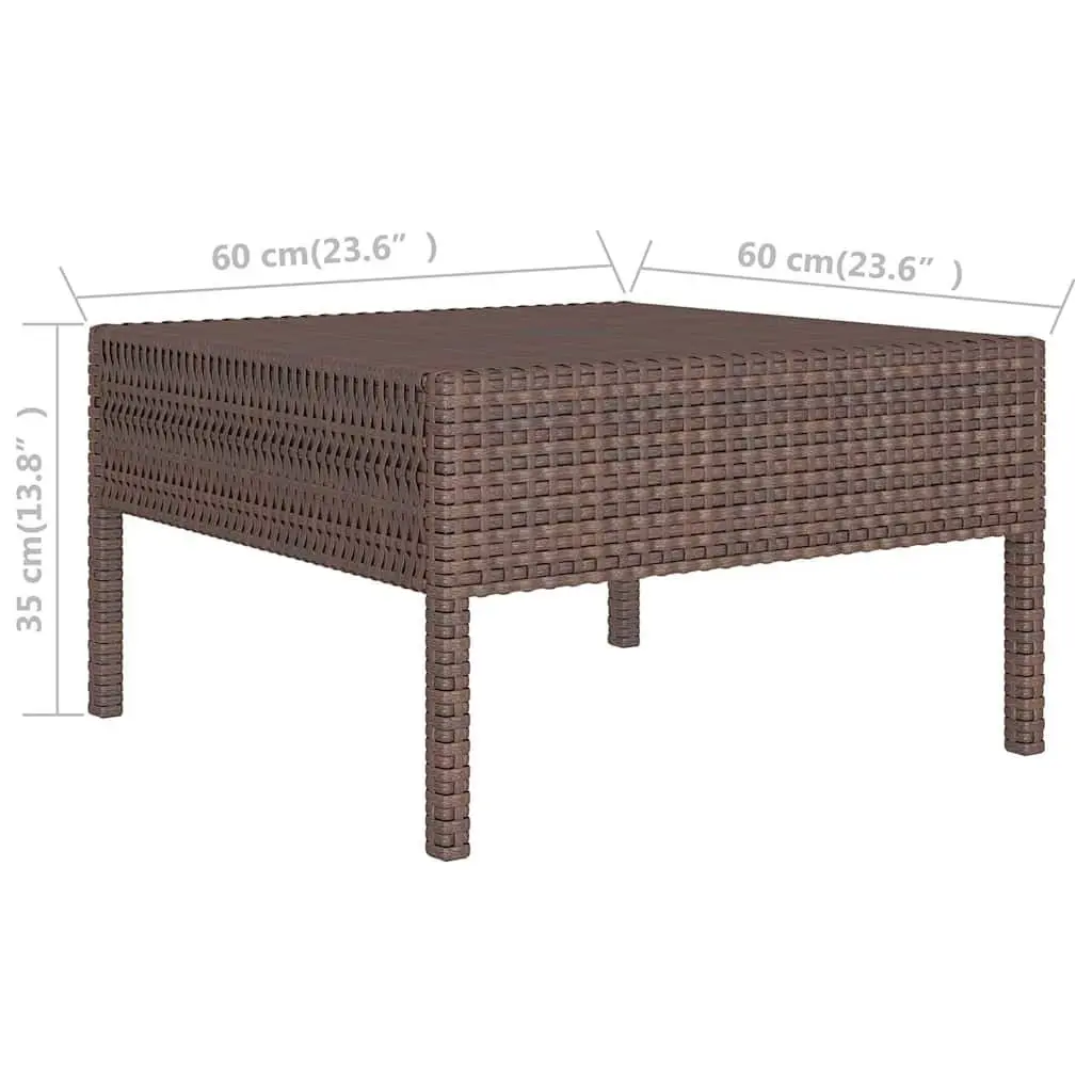 Garden Lounge Set 6 Piece Outdoor Furniture Brown Poly Rattan Patio Seating