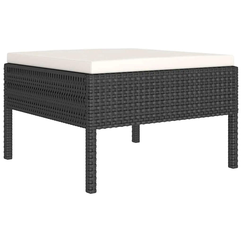 Garden Lounge Set Weather-Resistant PE Rattan 12 Piece Black Patio Sofa