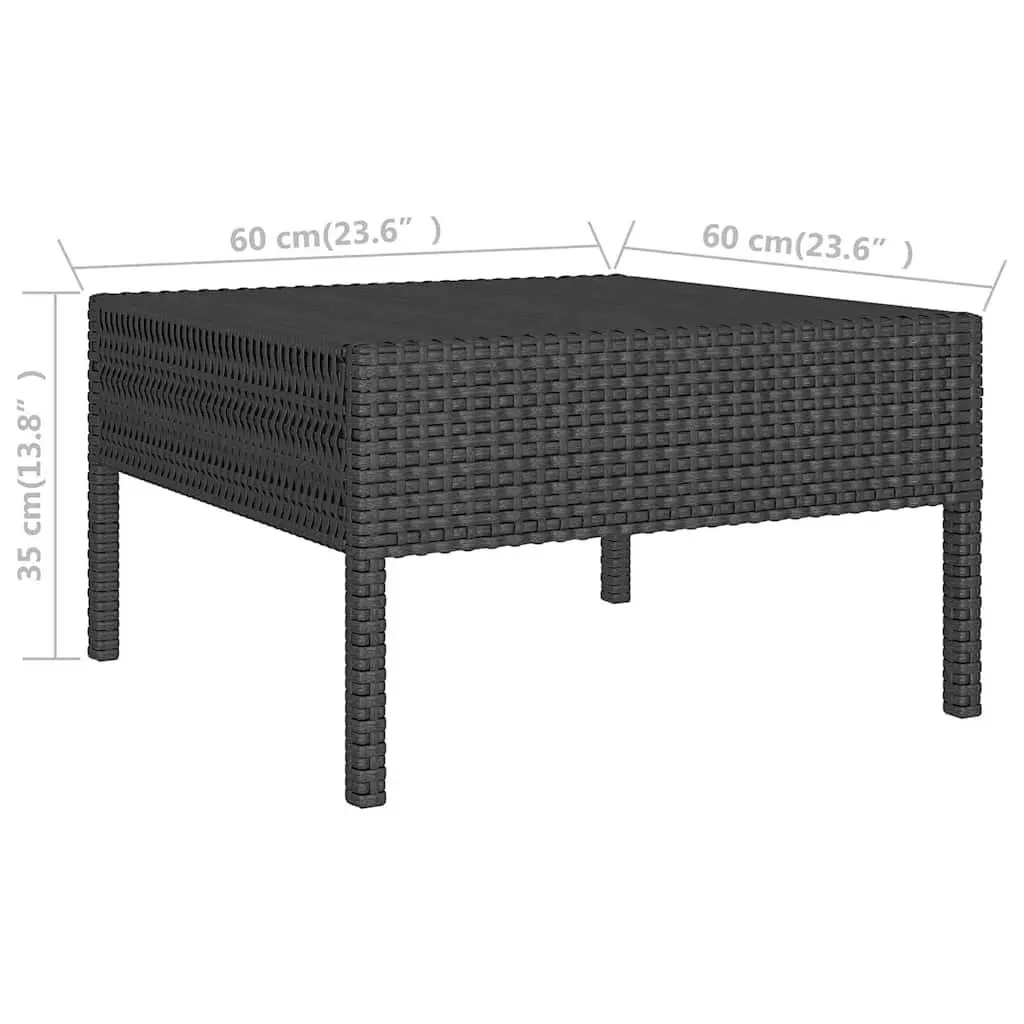 Garden Lounge Set Weather-Resistant PE Rattan 12 Piece Black Patio Sofa