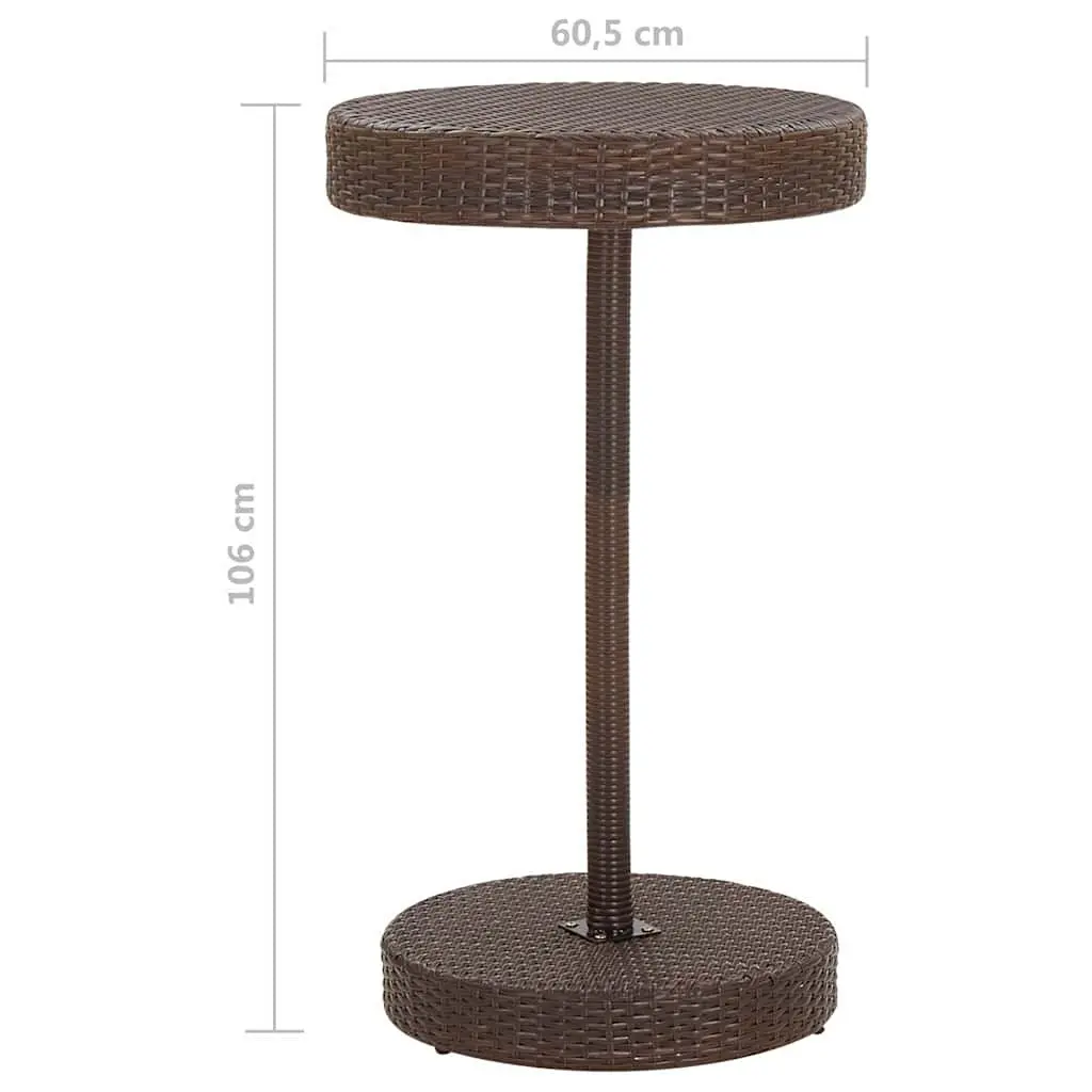 3 Piece Garden Bar Set Weather-resistant Brown Rattan Table and Stools