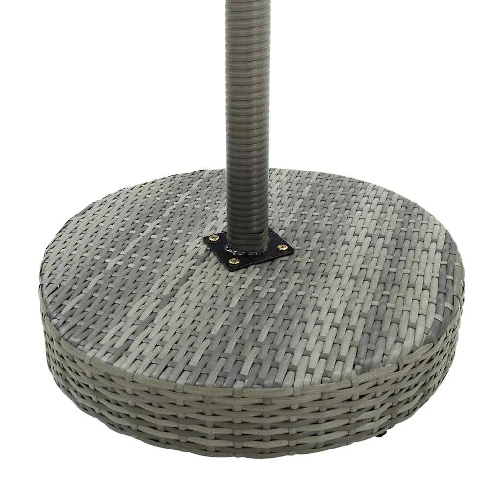 3 Piece Garden Bar Set Outdoor Poly Rattan Table and Stools with Cushions Grey