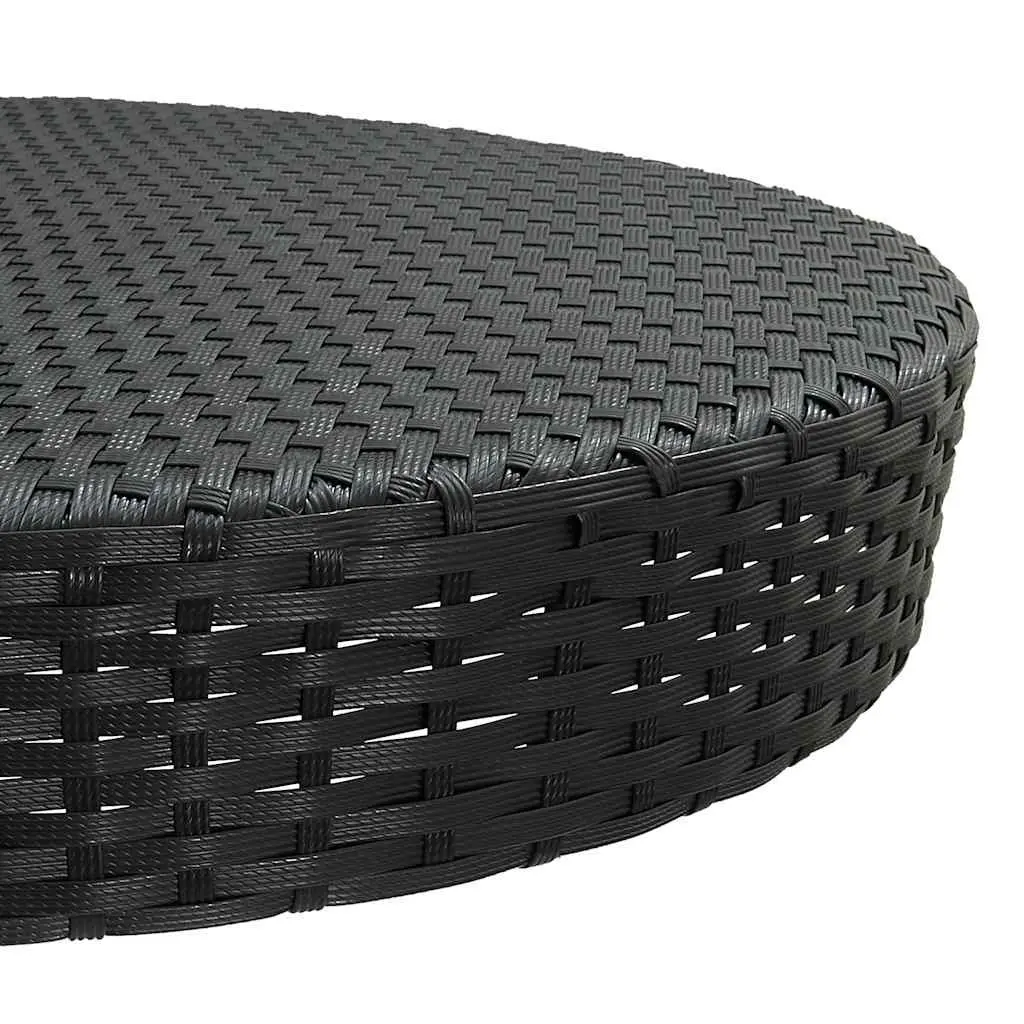 5 Piece Garden Bar Set Cushions Outdoor Rattan Bar Table Stools Black