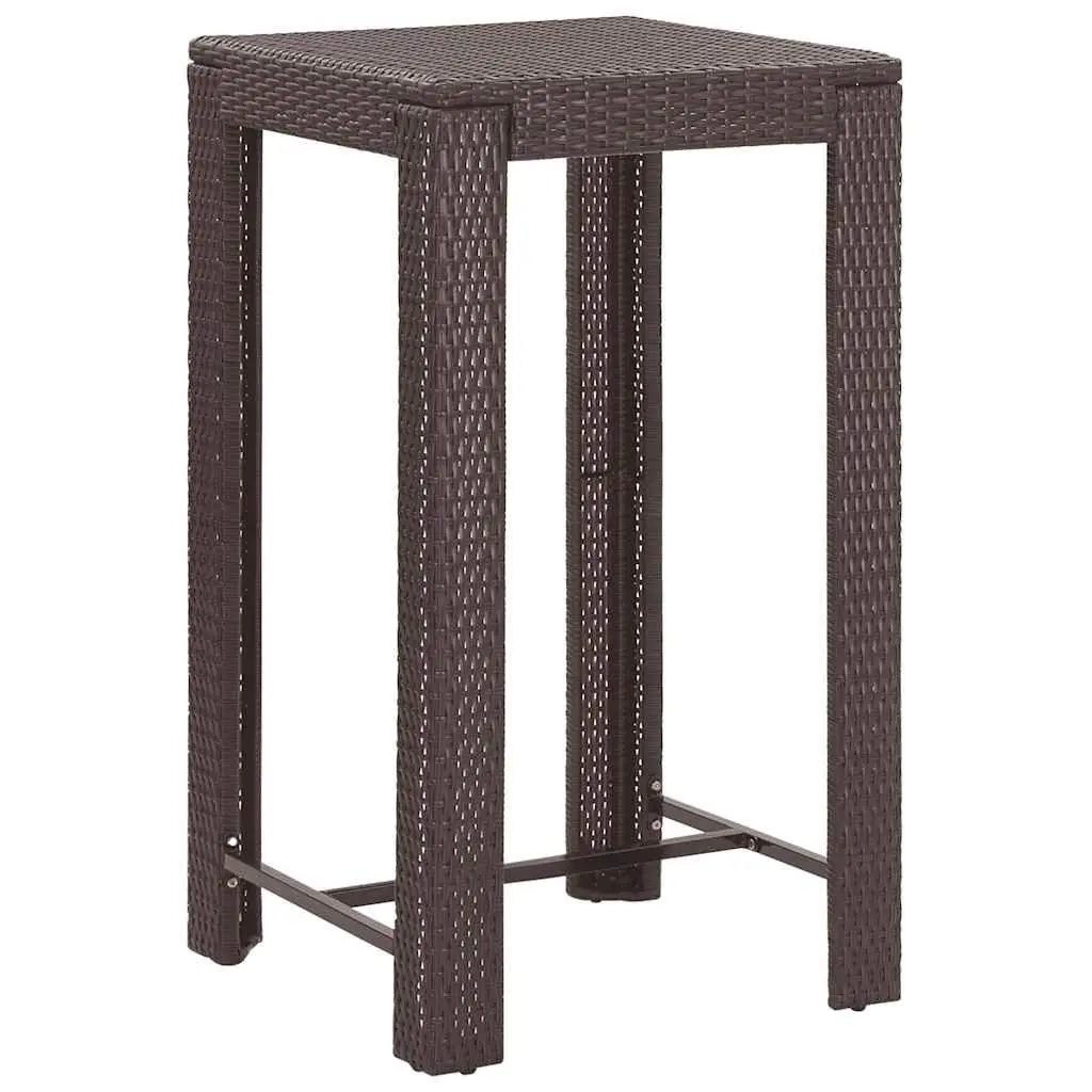 Garden Bar Set 3 Piece Poly Rattan Outdoor Bar Table Stools with Cushions