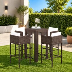 Friendly 5 Piece Garden Bar Set with Cushioned Seating