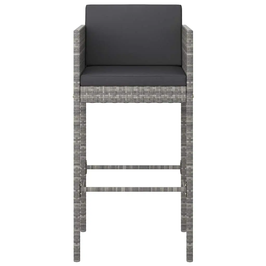 5 Piece Garden Bar Set Weather-resistant PE Rattan Outdoor Table Stools Grey