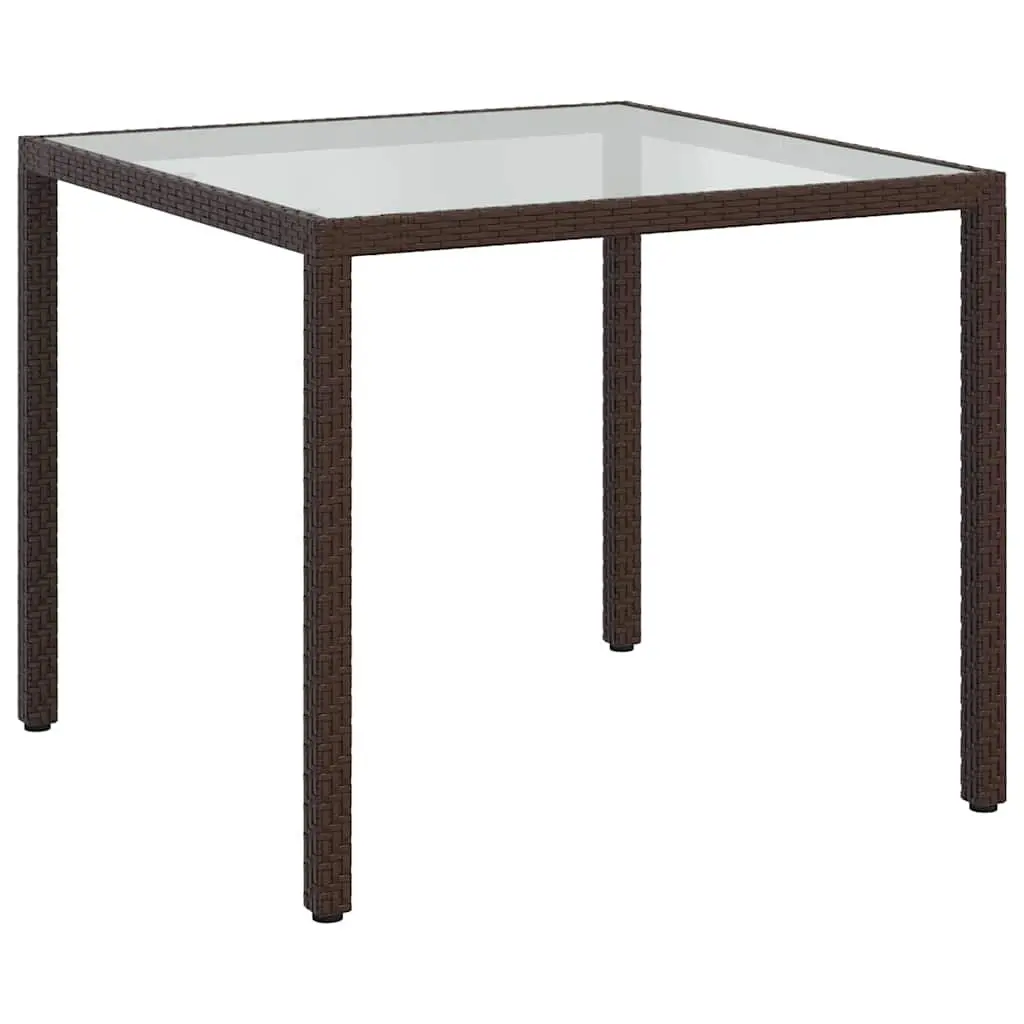 Outdoor Dining Set Brown Rattan 3 Piece Garden Furniture Table with Chairs