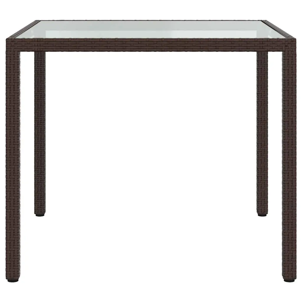 Outdoor Dining Set Brown Rattan 3 Piece Garden Furniture Table with Chairs