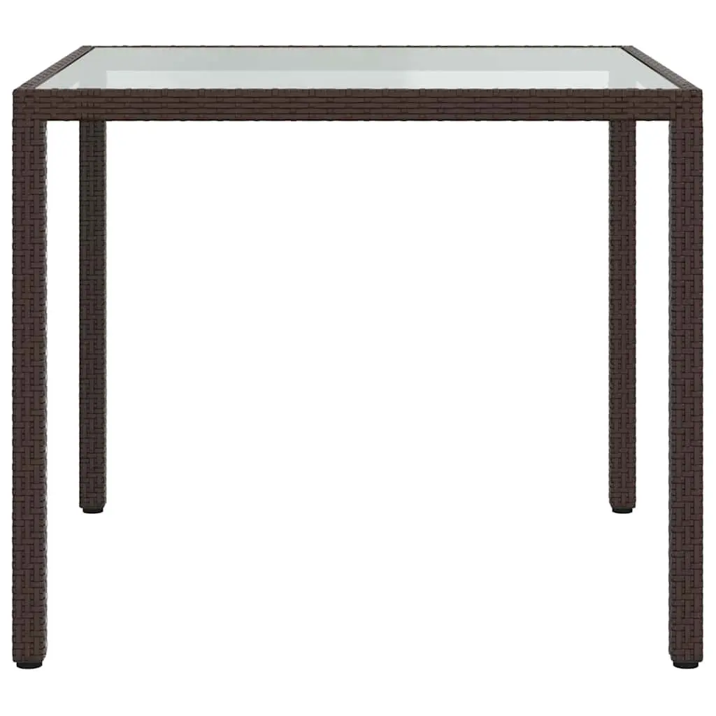 Outdoor Dining Set Brown Rattan 3 Piece Garden Furniture Table with Chairs