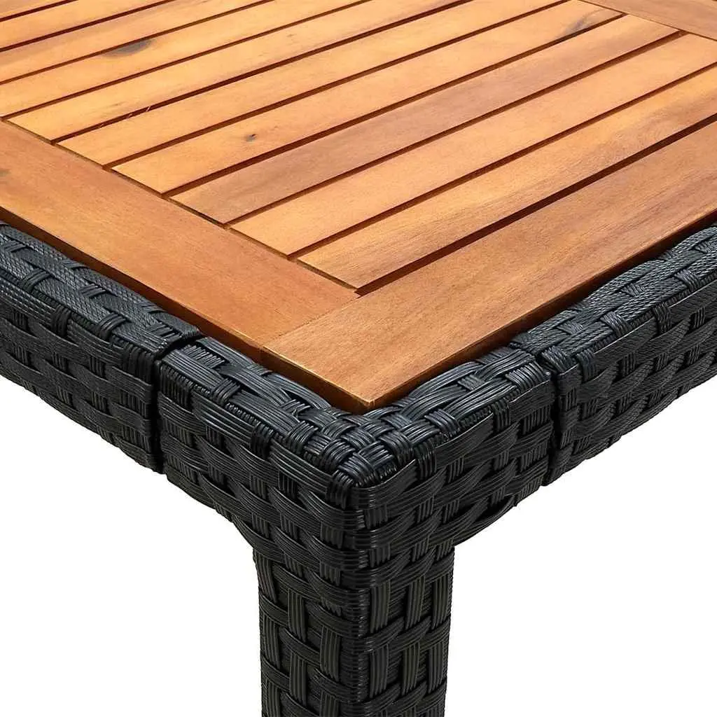 Outdoor Dining Set 3 Piece Black Poly Rattan with Cushions