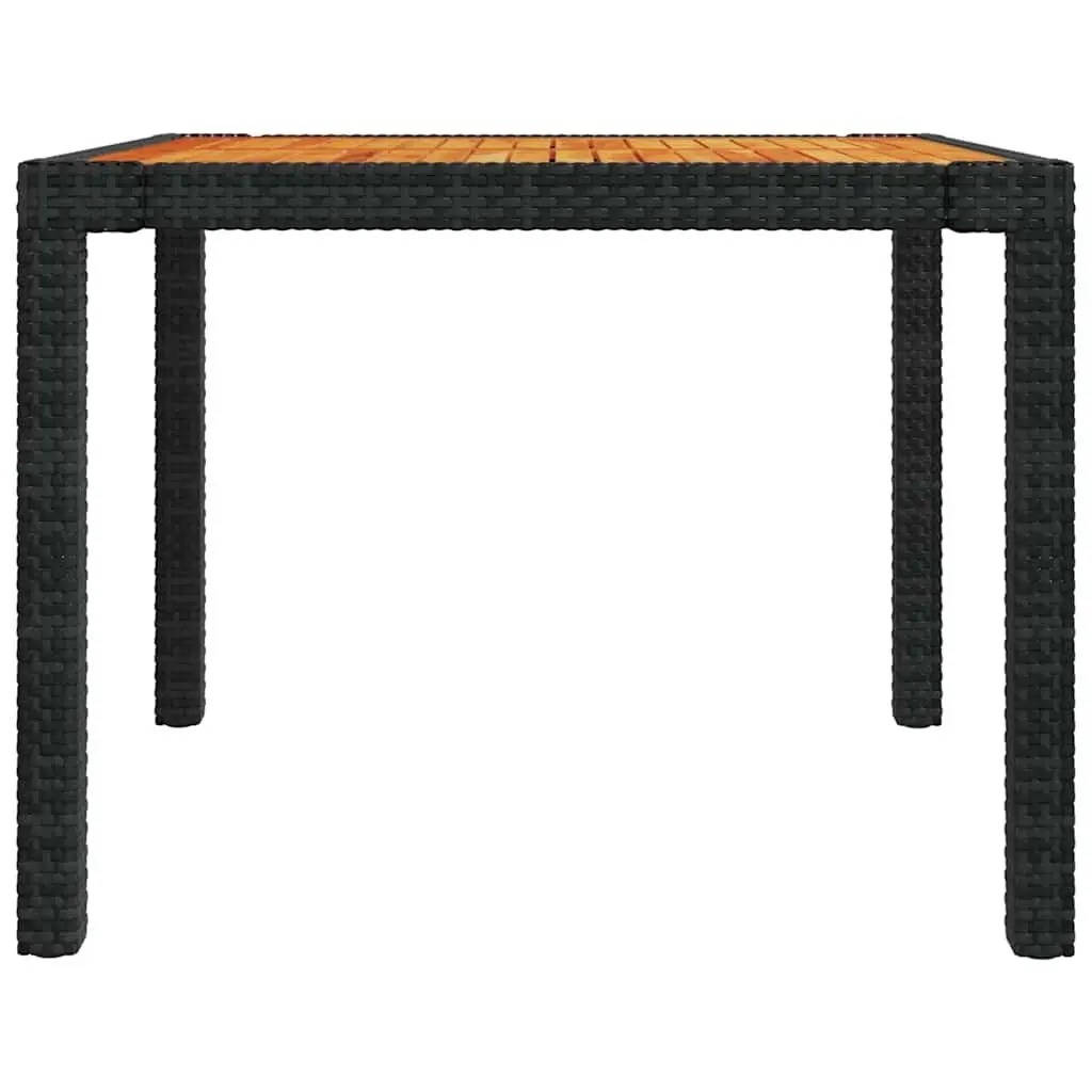 Outdoor Dining Set 3 Piece Black Poly Rattan with Cushions