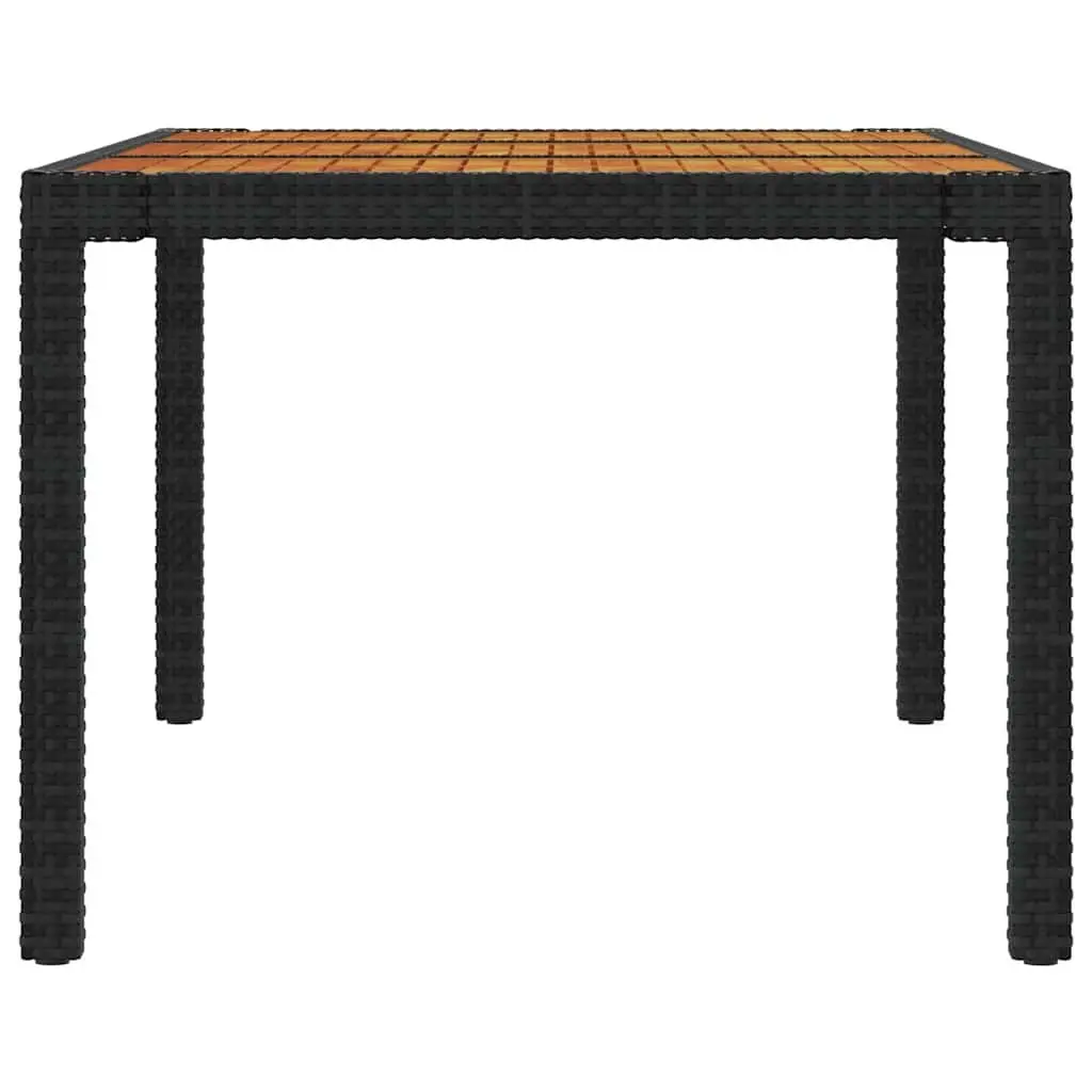 Outdoor Dining Set 7 Piece Garden Furniture Weather Resistant PE Rattan Black with Cushions