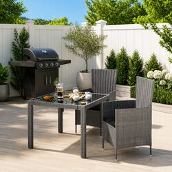 Friendly Outdoor Dining Set with Cushions in Grey