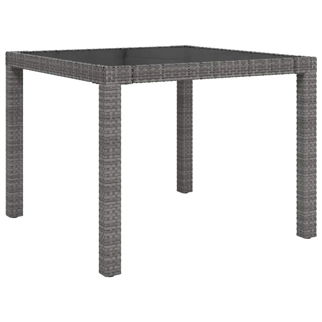 Outdoor Dining Set 5 Piece Grey PE Rattan Steel Frame with Cushions