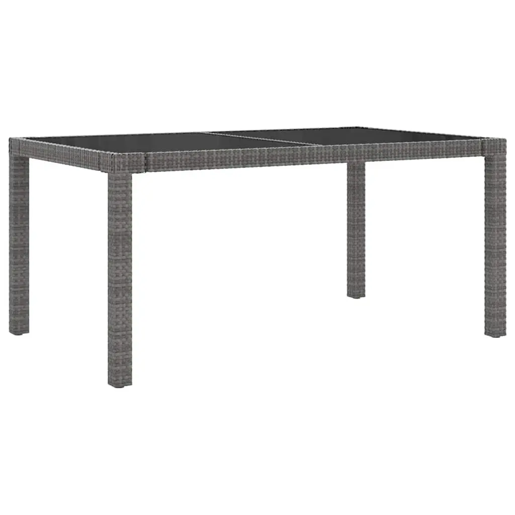 7 Piece Outdoor Dining Set Grey Poly Rattan Garden Furniture Chairs Table