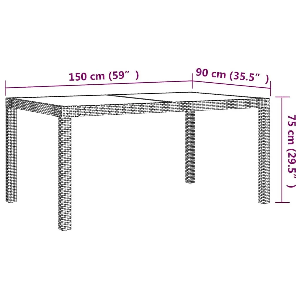 7 Piece Outdoor Dining Set Grey Poly Rattan Garden Furniture Chairs Table