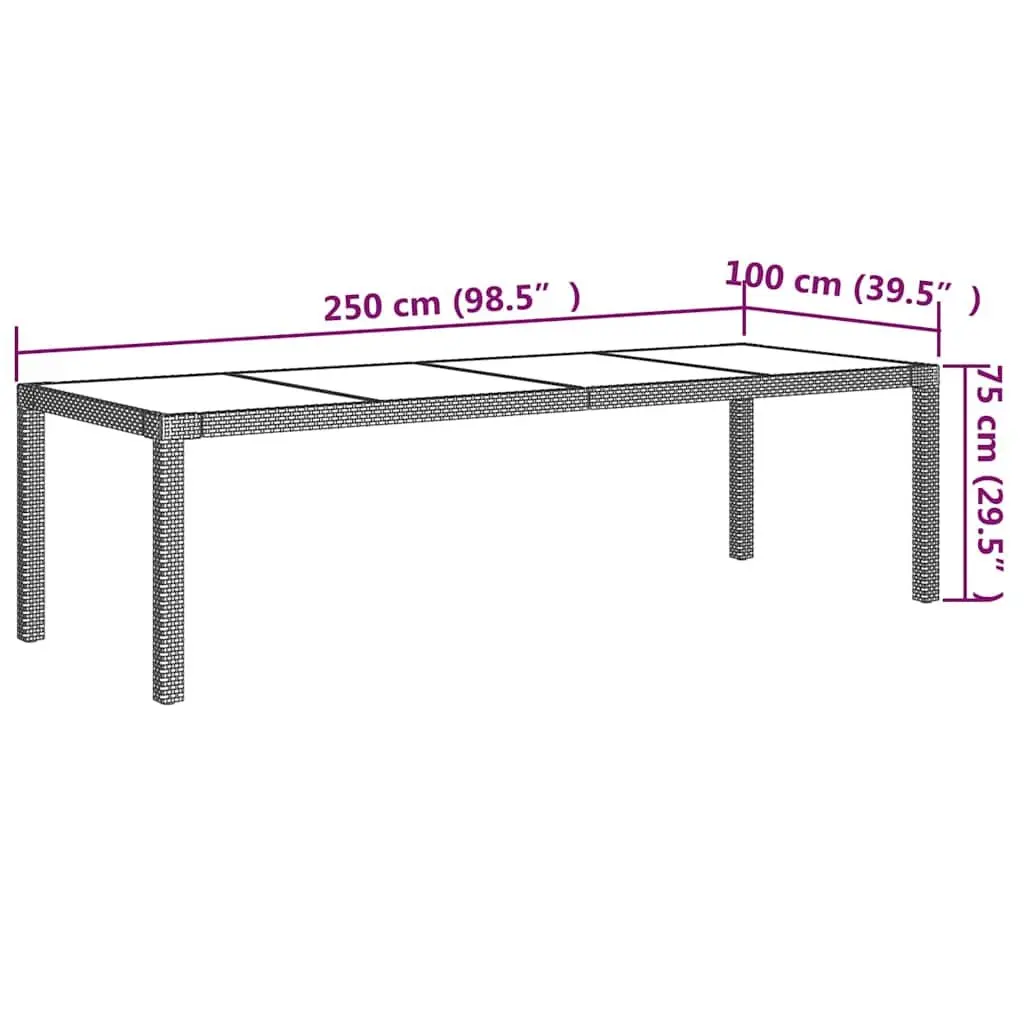 Garden Furniture Set 9 Piece Grey PE Rattan with Powder Coated Steel Frame