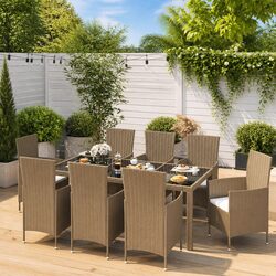 You’ll Love This 9 Piece Beige Outdoor Dining Set