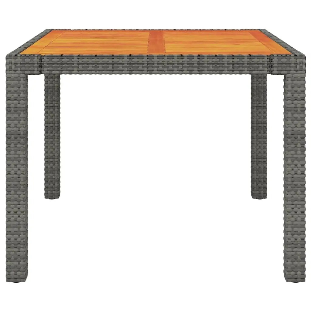 Outdoor Dining Set Grey Poly Rattan 3 Piece Garden Furniture with Cushions