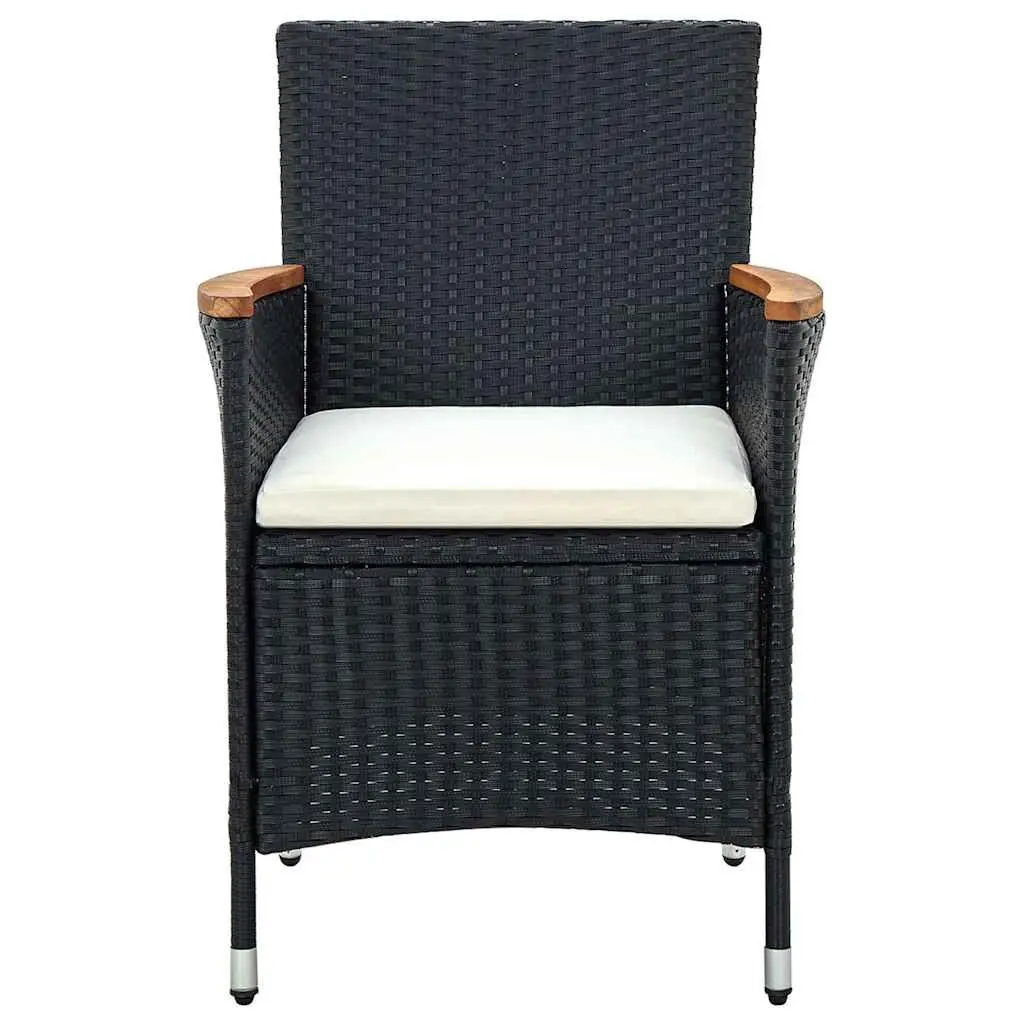 Outdoor Dining Set 5 Piece Weather-Resistant PE Rattan Garden Furniture Black
