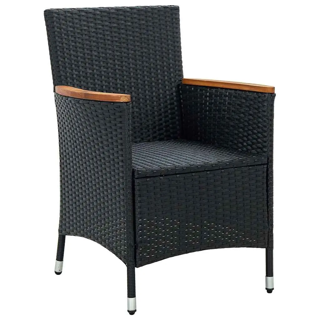 Outdoor Dining Set 5 Piece Weather-Resistant PE Rattan Garden Furniture Black