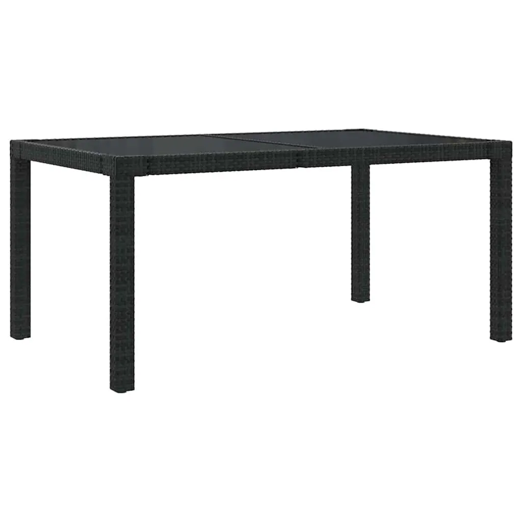 Outdoor Dining Set 7 Piece Weather Resistant PE Rattan Patio Furniture Table and Chairs Black