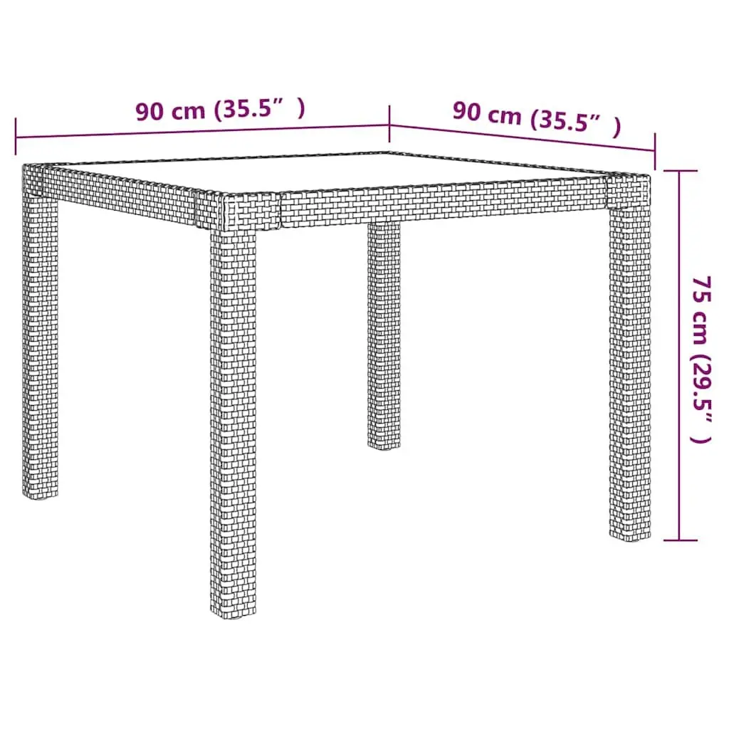 Outdoor Dining Set Grey Poly Rattan 3 Piece Garden Furniture with Cushions