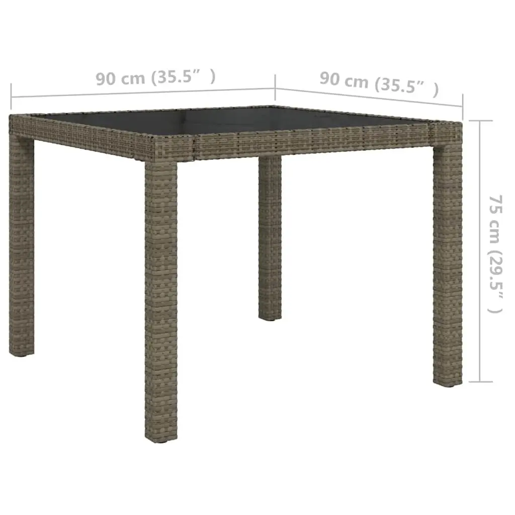 Outdoor Dining Set 5 Piece Grey Poly Rattan Garden Furniture with Cushions