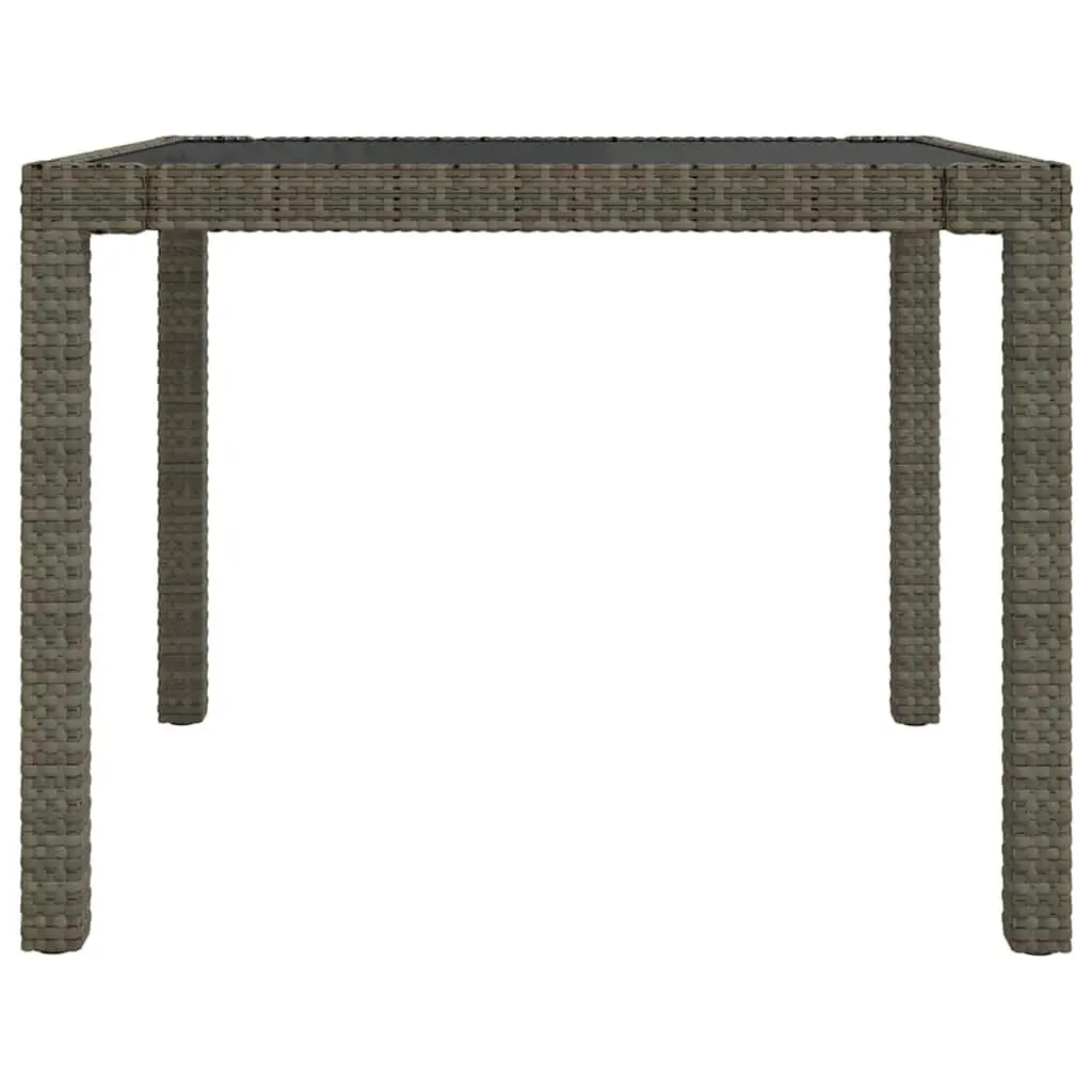 Outdoor Dining Set 5 Piece Grey Poly Rattan Garden Furniture with Cushions