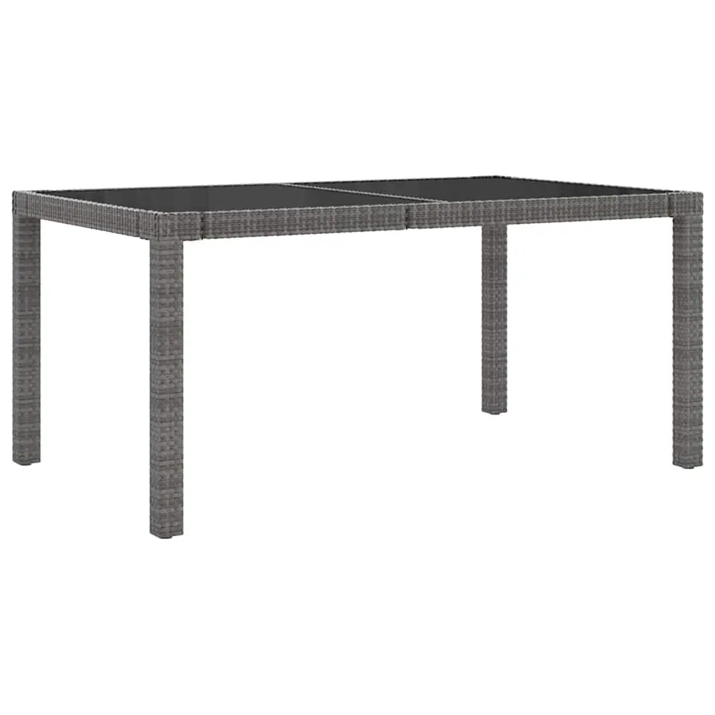 Outdoor Dining Set Grey Poly Rattan 7 Piece Garden Furniture with Cushions