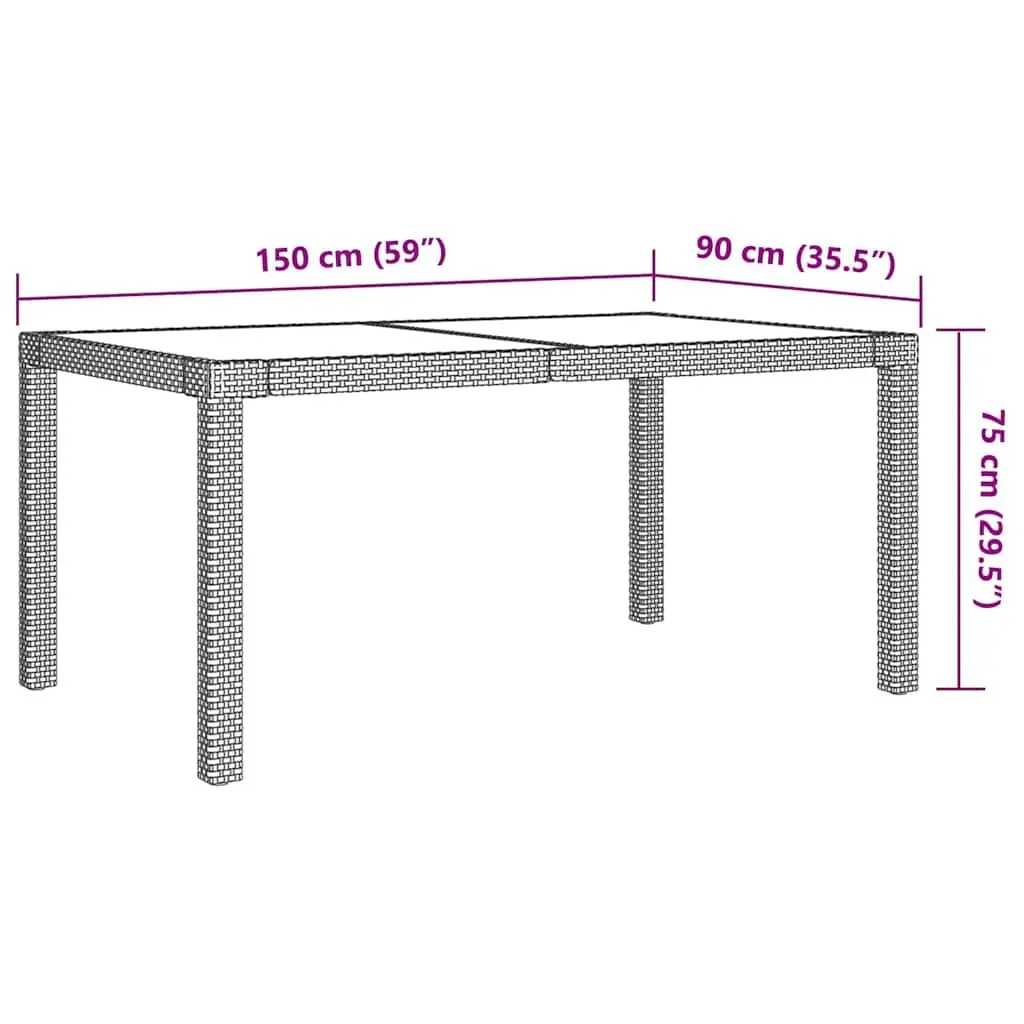 Outdoor Dining Set Grey Poly Rattan 7 Piece Garden Furniture with Cushions