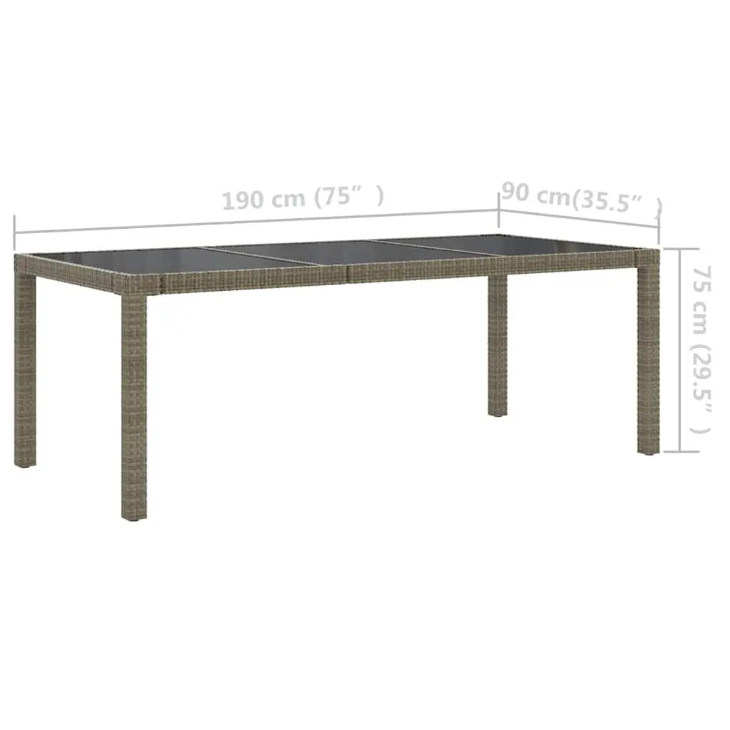 Outdoor Dining Set 9 Piece Grey Poly Rattan with Cushions