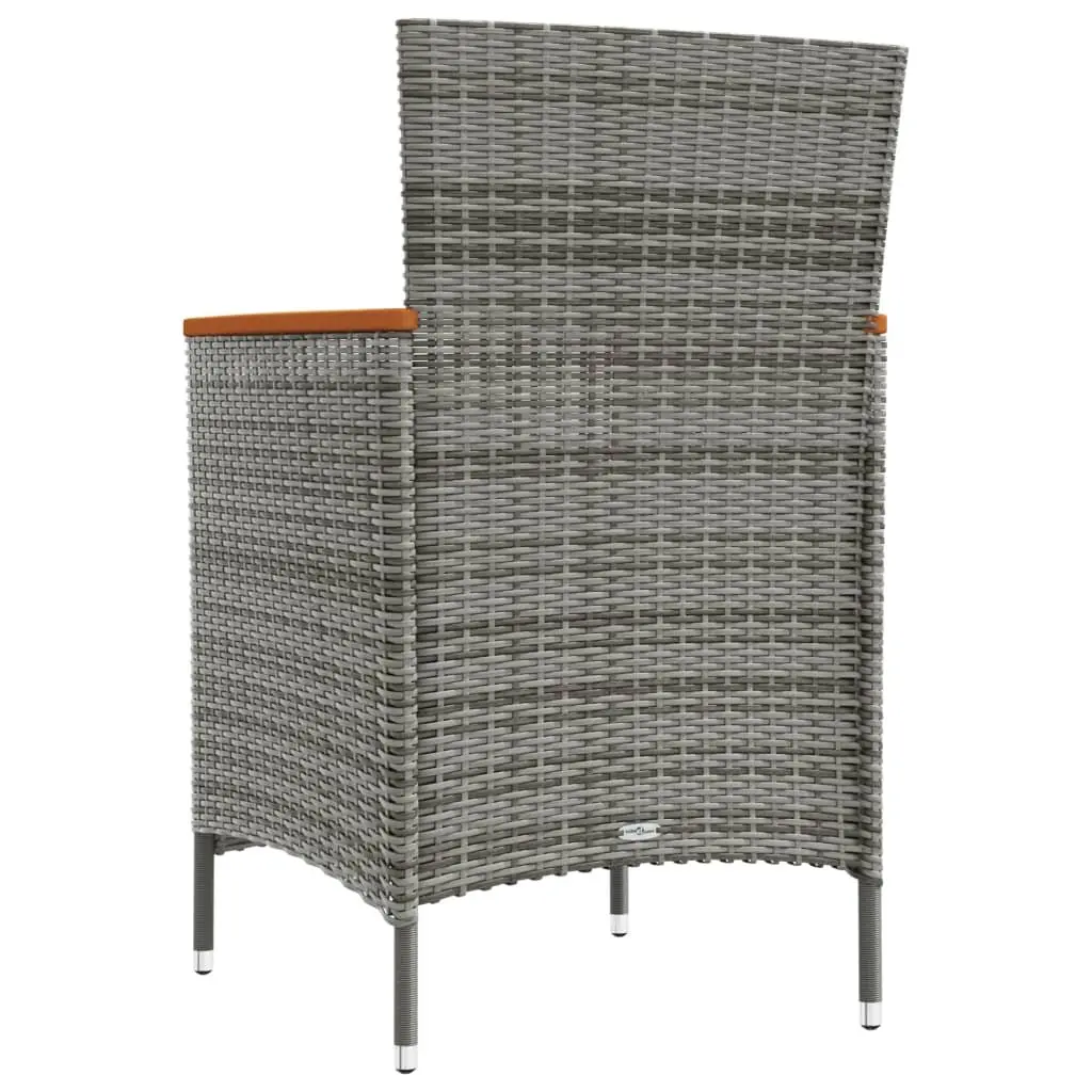 11 Piece Garden Furniture Set Outdoor Dining Poly Rattan Steel Frame with Grey Cushions