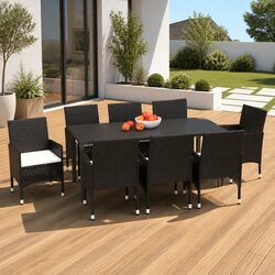 Friendly 9 Piece Garden Dining Set with Cushions