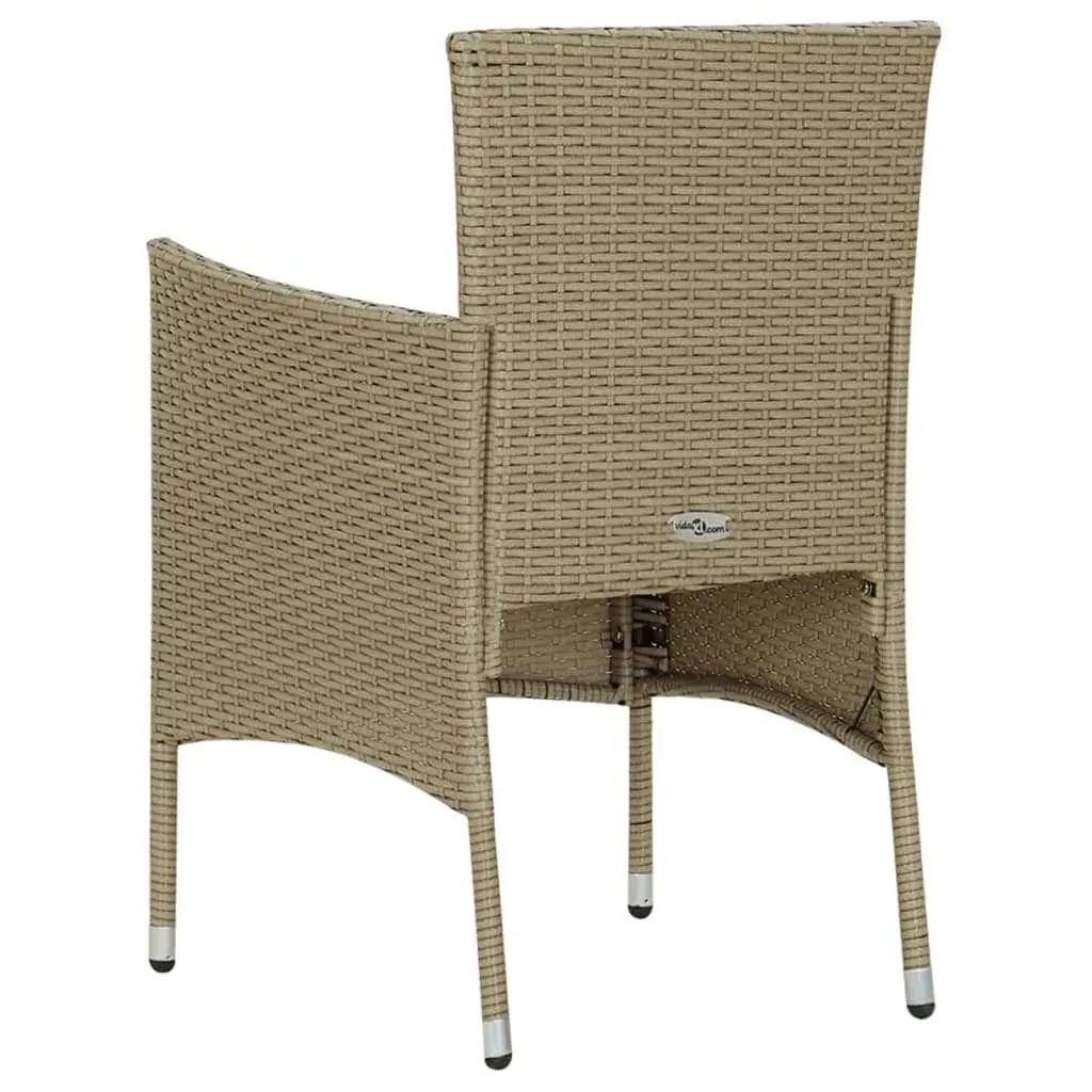 Garden Dining Set 7 Piece Outdoor Furniture Patio Table Chairs Cushions Beige