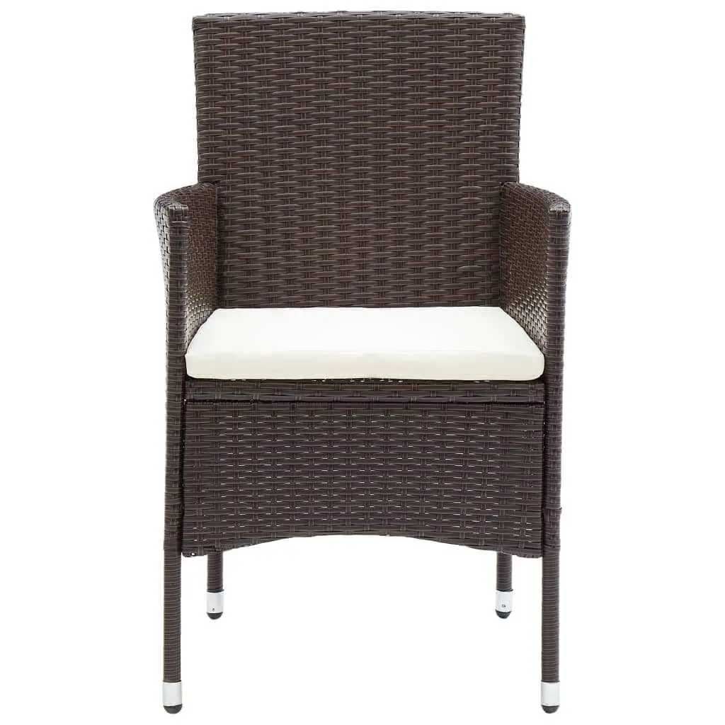 5 Piece Garden Dining Set Outdoor Furniture Weather-resistant PE Rattan Brown