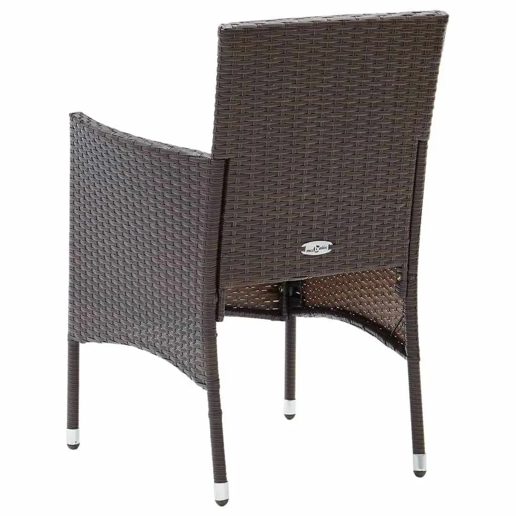 5 Piece Garden Dining Set Outdoor Furniture Weather-resistant PE Rattan Brown