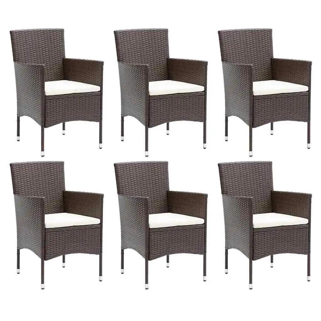 Garden Dining Set 7 Piece Outdoor Patio Furniture Weather-Resistant PE Rattan with Cushions