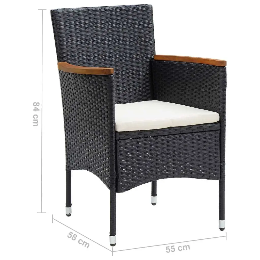 5 Piece Garden Dining Set Outdoor Patio Furniture with Cushions Weather-Resistant PE Rattan Steel Frame