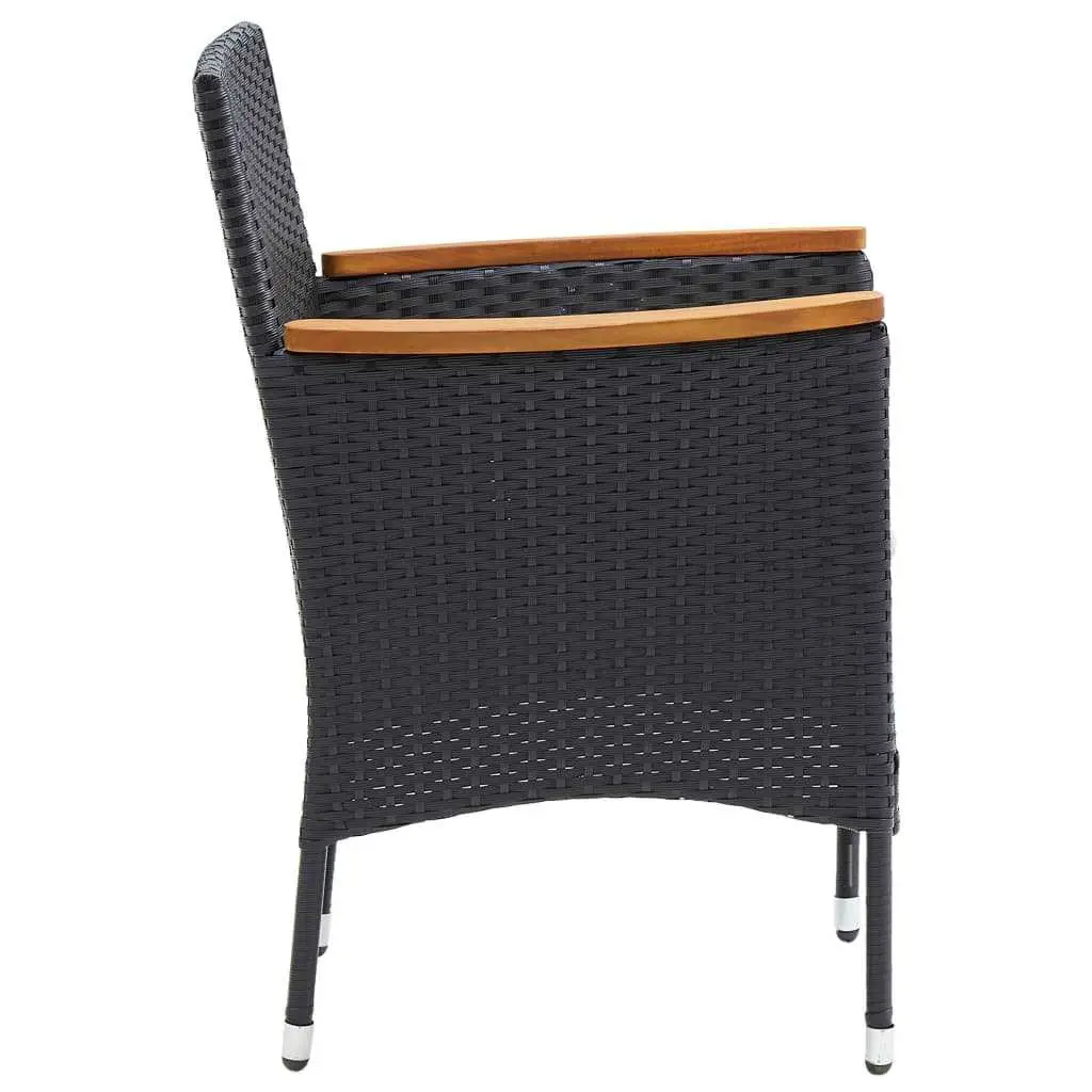 Garden Dining Set 5 Piece Outdoor Patio Furniture Weather-Resistant PE Rattan Chairs Table Black
