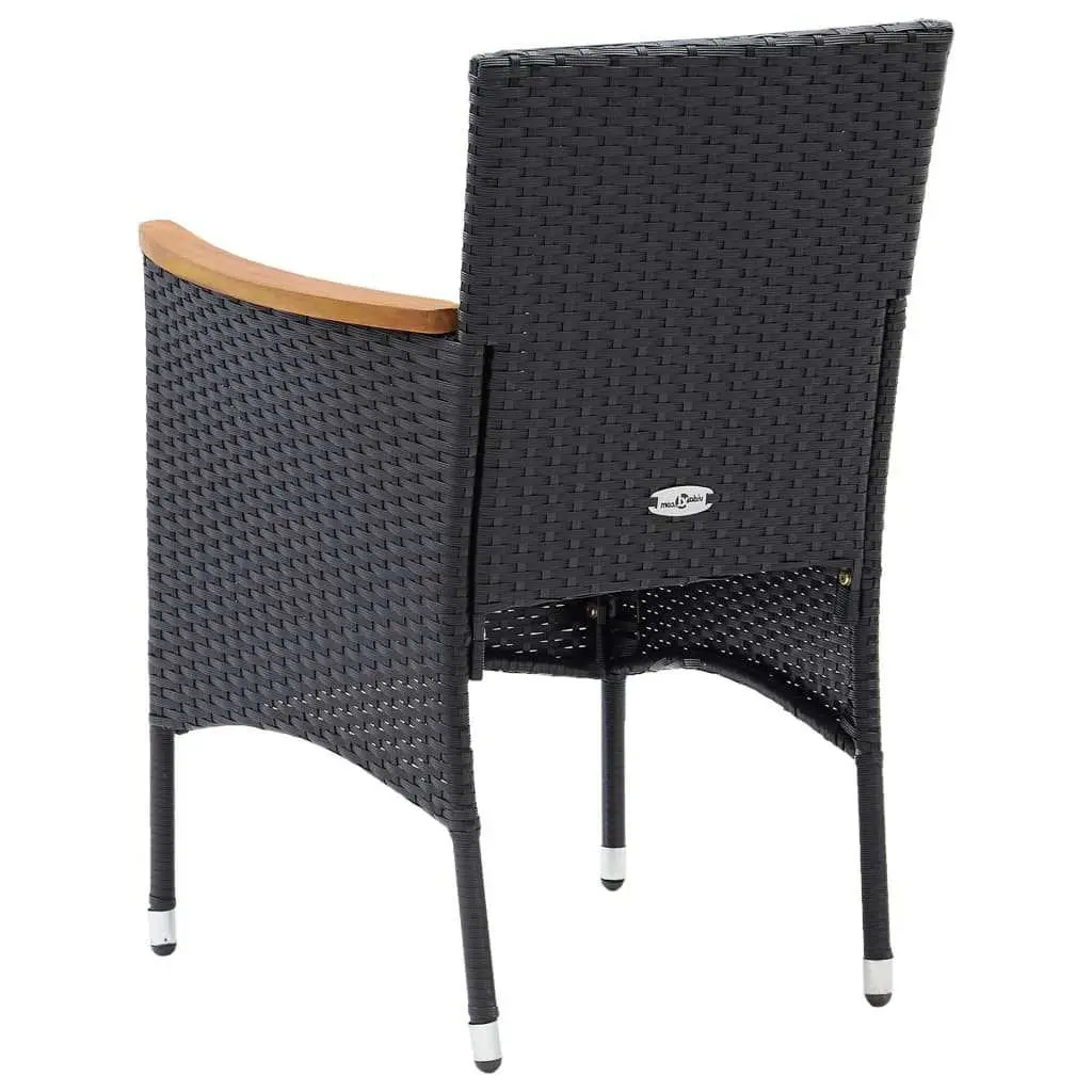Garden Dining Set 5 Piece Outdoor Patio Furniture Weather-Resistant PE Rattan Chairs Table Black