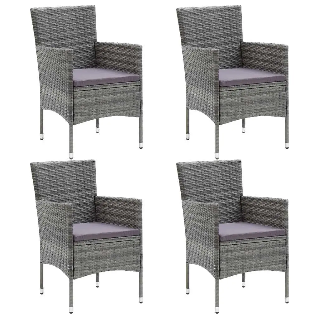Garden Dining Set 5 Piece Outdoor Patio Furniture PE Rattan Grey