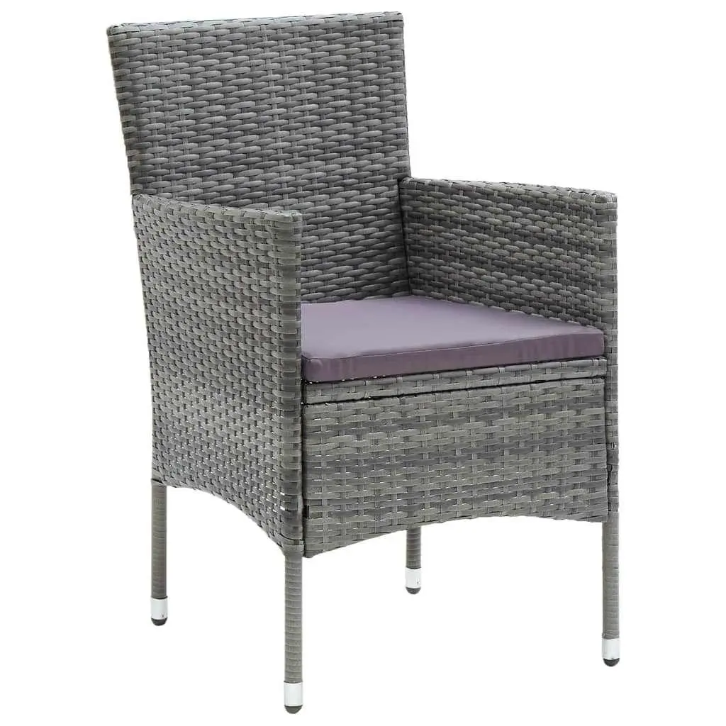 Garden Dining Set 5 Piece Outdoor Patio Furniture PE Rattan Grey