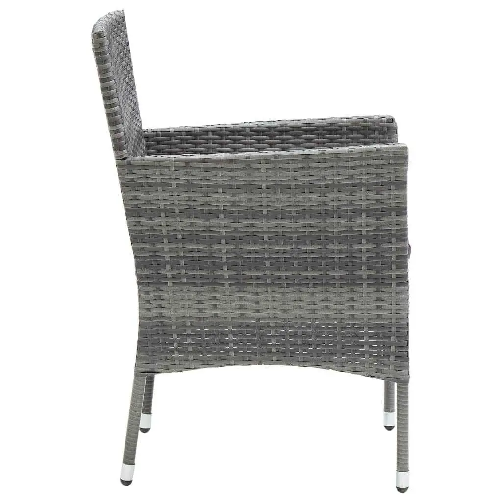 Garden Dining Set 9 Piece Outdoor Patio Furniture Poly Rattan Grey Cushions