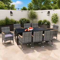Your Friendly 9 Piece Garden Dining Set in Grey